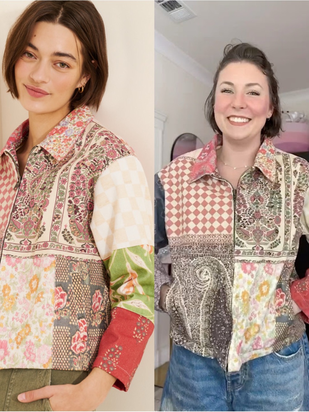 Found x Free People Aryan Tapestry Mixed Jacket Medium